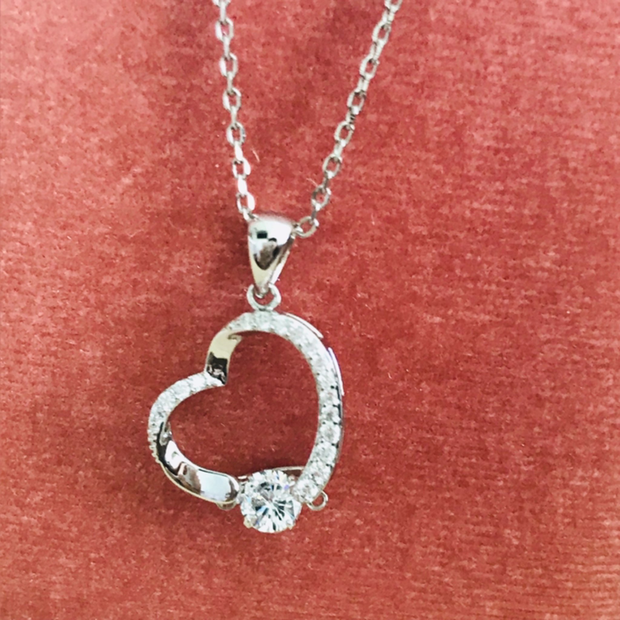 Adaleen - Dancing Crystal Heart Lock Necklace